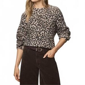NEW SPLENDID delaney crewneck sweater in leopard